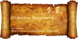 Vidovics Bernadett névjegykártya
